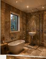 Stone Bathroom with Tub