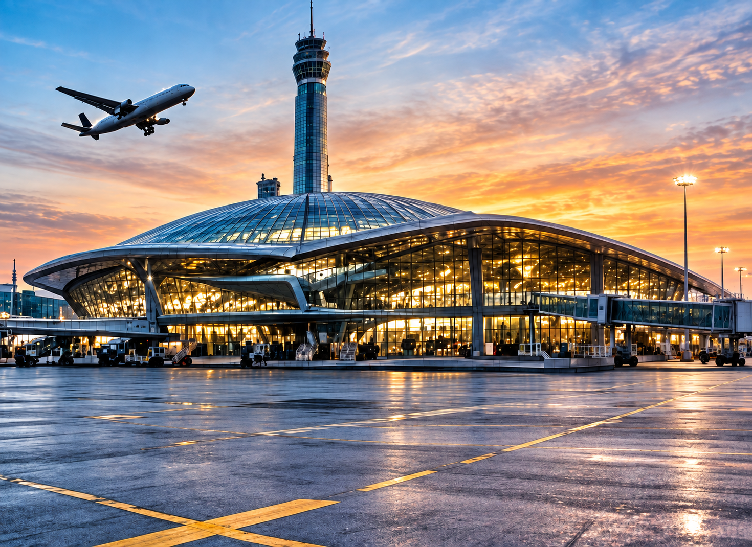 Indira Gandhi International Airport Runway and Terminal